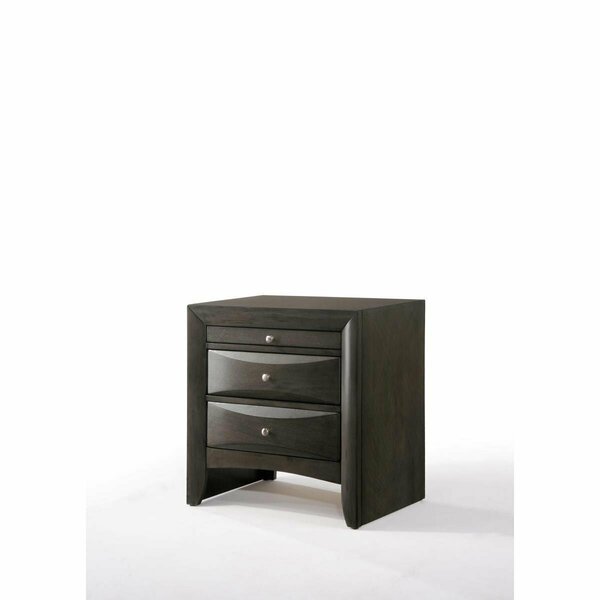 Kd Estanteria Nightstand in Gray Oak Rubber Wood Okume Veneer MDF KD3091724